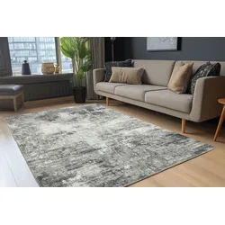 Teppich OBSESSION "Posh 305", grau, B:230cm H:12mm L:330cm, Polyester, Teppiche, modernes Design, bedruckte Qualität, Wohnzimmer