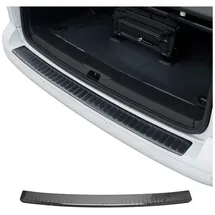 Omac Ladekantenschutz Stoßstangenschutz für VW T5 T6 Transporter Multivan Caravelle 2003-2024 Hecktüren – Edelstahl Dark Chrom