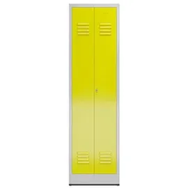 Classix Spind lichtgrau, zinkgelb X-510406, 1 Schließfach 50,0 x 50,0 x 180,0 cm