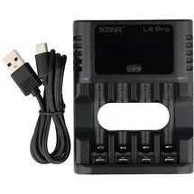 XTAR L4 Pro Akku Ladegerät – für Li-Ion 1,5V & NiMH/NiCd 1,2V AA/AAA Akkus, lädt Ihre Akkus präzise & sicher!