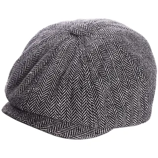 Yixda Baby Kids Schirmmütze Kinder Schiebermütze Newsboy Barett Cap (Schwarz, 4-9 Jahre) - 51-54