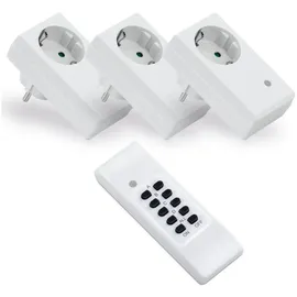 conecto Funksteckdose 1100 W Weiß 3 St.