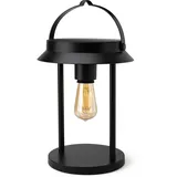 Brendz Tischlampe Solar Outdoor, Laterne für Außen IP44, Akku aufladbar über USB-C, Gartendeko mit 3 Lichtmodi, ohne Einschaltautomatik, Laterne Solar Außen Wetterfest, Tampa rund