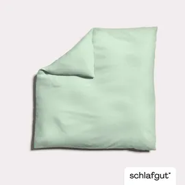 schlafgut Knitted Jersey uni Grün 135 x 200 cm + 80 x 80 cm