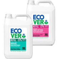 ECOVER Universalwaschmittel Flüssigwaschmittel 5L + Weichspüler 5L