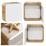 Lomadox Badmöbel Hängeschrank LUTON-56 Hochglanz weiß Mit Wotan Eiche Nb., B/H/T ca. 35/35/22 cm