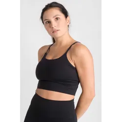 Crop-Top Sport-BH Fitness Varsity - Damen - Schwarz XL