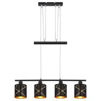 INNOVATE Pendelleuchte 4-flammig | Hängelampe höhenverstellbar, Wohnzimmerlampe, Pendelleuchte Esstisch, LED Lampe, Deckenlampe schwarz, Hängeleuchten & Pendelleuchten, Hängeleuchte Schwarz/Gold