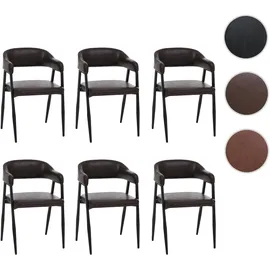 Mendler Esszimmerstuhl HWC-P29 Kunstleder dunkelbraun 6er Set