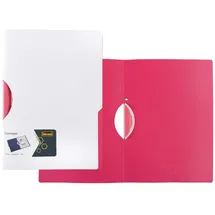 IDENA Clipmappe A4 PP weiß pink 30 Blatt