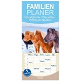 Calvendo Familienplaner 2026 - Islandpferde - Die süßen Pferde im Norden. mit 5 Spalten (Wandkalender, 21 x 45 cm) CALVENDO:
