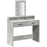 vidaXL Schminktisch mit LED-Lichtern Betongrau 100x41x140 cm