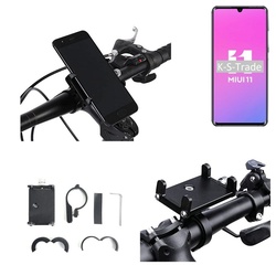 K-S-Trade für Xiaomi Mi Note 10 Lite Smartphone-Halterung, (Handyhalterung das Fahrrad Halter Lenkstange Fahrradhalterung) schwarz