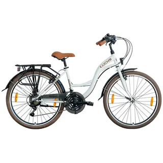 LUCHS Hollandrad Luchs Feline Citybike – Eleganz, Vielseitigkeit und Komfort Hollandrad, 21 Gang SHIMANO, Kettenschaltung, Komfort für jeden Anspruch 4 Farbauswahl, 3 Größen weiß