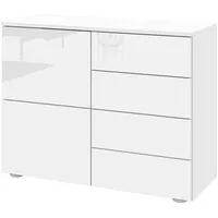 Borchardt Möbel Kommode, Drucköffner (Push-To-Open), höhenverstellbare Einlegeböden weiß