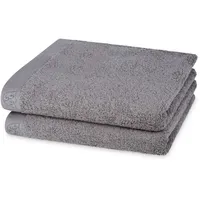 Ross Doubleface, Uni/Streifen Kinderhandtuch 50 x 100 cm grau