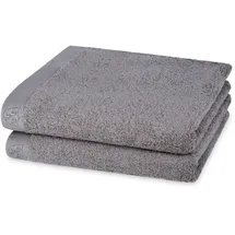 Ross Doubleface, Uni/Streifen Kinderhandtuch 50 x 100 cm grau