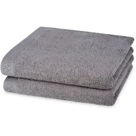 Ross Doubleface, Uni/Streifen Kinderhandtuch 50 x 100 cm grau