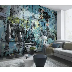 Fototapete FASHION FOR WALLS "Into the blue", blau (türkis), B:4m L:2,7m, Tapeten, Phthalate frei