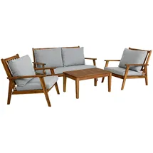 byLIVING Outdoor Sofa-Set LA Palma 134 x 75 x 75 cm Natur/Webstoff hellgrau