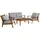 byLIVING Outdoor Sofa-Set LA Palma 134 x 75 x 75 cm Natur/Webstoff hellgrau