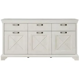 Forte Kashmir Weiß, (pinia weiß), B:178,3cm H:95,9cm T:48,2cm, Dekorfolie, Sideboards, Kommode, Breite 178 cm