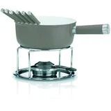 Kela 16560 Käsefondue-Set, 10-teilig, Keramisch beschichtet, Aluguss, Induktionsgeeignet, 1 L Lancy, taupe