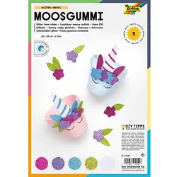 folia Moosgummi Glitter Magic mehrfarbig 5 Bogen