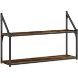 vidaXL Wandregal 2 Fächer Räuchereiche 80x21x51 cm Holzwerkstoff
