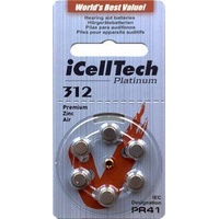 iCellTech Typ 312 - 60 Stück Hörgerätebatterien