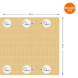 ECD Germany PVC Sichtschutzmatte 80x500 cm Bambus Sichtschutzzaun UV-Beständig