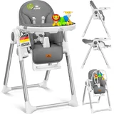 Kidiz 3in1 Hochstuhl Dunkelgrau inkl. Spielbügel