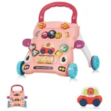 Chipolino Lauflernwagen lustige Tiere Musik Lichter Motorik Zahnräder Tasten rosa