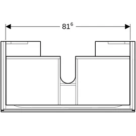 Geberit Waschtischunterschrank 1 Schublade 88 x 22 x 46,2 cm Greige Matt