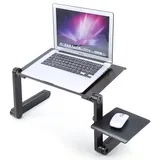 Verstellbarer Laptop-Betttisch Faltbar tragbar Laptoptisch Laptopständer Notebooktisch 360° einstellbar Schreibtisch Frühstückstablet Betttablett Laptophalterung mit Abnehmbar Mausablag