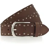 Mustang Nietengürtel Leder 3,5 cm Braun 110