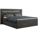 MKS Boxbett, GOLD-6 Led, 160/200 Dunkelgrau Velvet - H3,