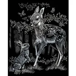 PRACHT Creatives Kratzbild Rehkitz silber 4016490819974