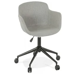 Bürostuhl Dunkelgrau Metall Textil | Drehstuhl mit Armlehnen höhenverstellbar | Schreibtischstuhl mit Rollen Komfort | Kadima Design