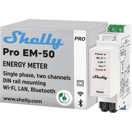 Shelly Pro EM 50A Stromzähler Bluetooth, Wi-Fi