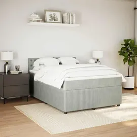 vidaXL Boxspringbett 140 x 200 cm Hellgrau