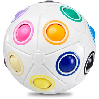 Cubidi CUBIDI® Original Regenbogenball mit 19 Kugeln - Groß.Geschicklichkeitsspiele ab 6 Jahre für Kinder. 3D Puzzle Ball. Spannendes Knobelspiel für Mädchen und Jungen