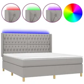 vidaXL Boxspringbett 180 x 200 cm Hellgrau