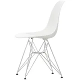 Vitra - Eames Plastic Side Chair DSR, verchromt / weiß (Filzgleiter basic dark)