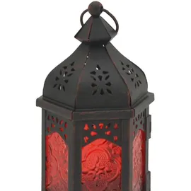 Mobili Rebecca Kerzenhalter Ethnisch Metallglas Rot/Schwarz