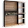 SKRAUT HOME Bücherregal 170 x 25 x 186 cm Eiche/Schwarz