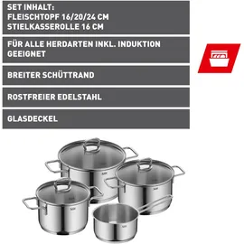 Silit Alicante Topf-Set 4-tlg. 3 x Fleischtopf + Stielkasserolle