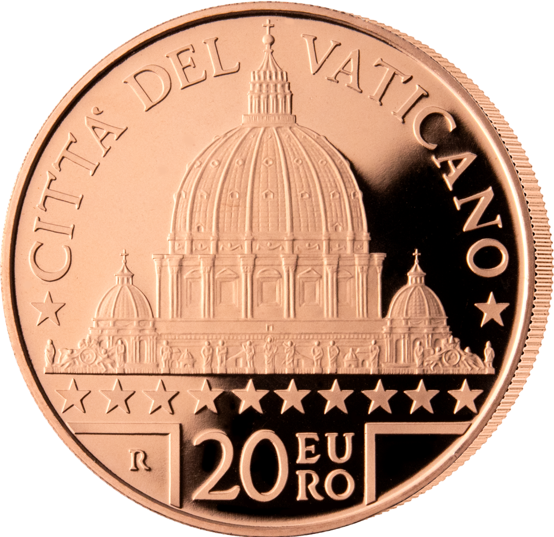 Vatikan 2022: 20 Euro Kupfer-Gedenkmünze "Kuppel des Petersdoms"- PP