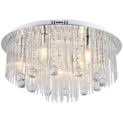Deckenlampe Deckenleuchte Wohnzimmerlampe Kristall Metall Chrom 9xE14 H 60 cm