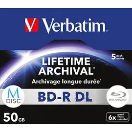 Verbatim M-Disc BD-R Blu-Ray 50GB 6x Speed, Jewel Case